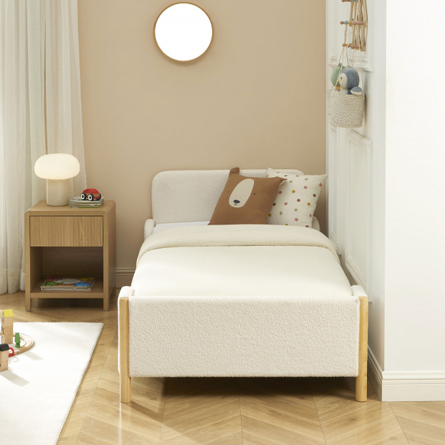 Lois - Lit enfant en tissu bouclette 90x190cm