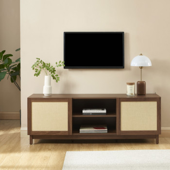 Estela - Meuble TV 2 portes en bois L150cm