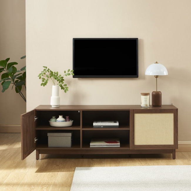 Estela - Meuble TV 2 portes en bois L150cm