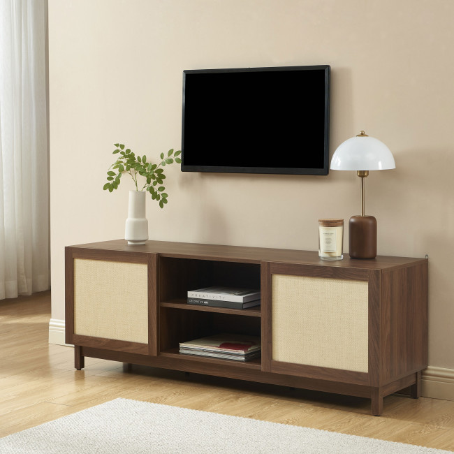 Estela - Meuble TV 2 portes en bois L150cm