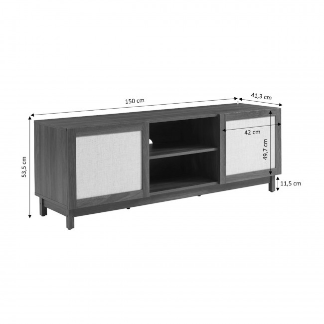 Estela - Meuble TV 2 portes en bois L150cm