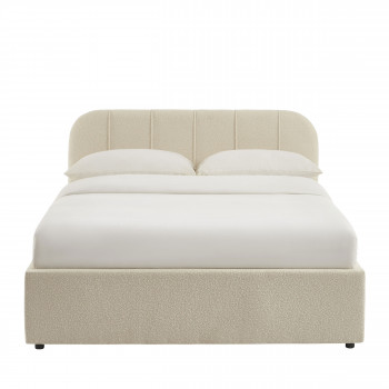 Carmen - Lit coffre en tissu chenille 140x190cm