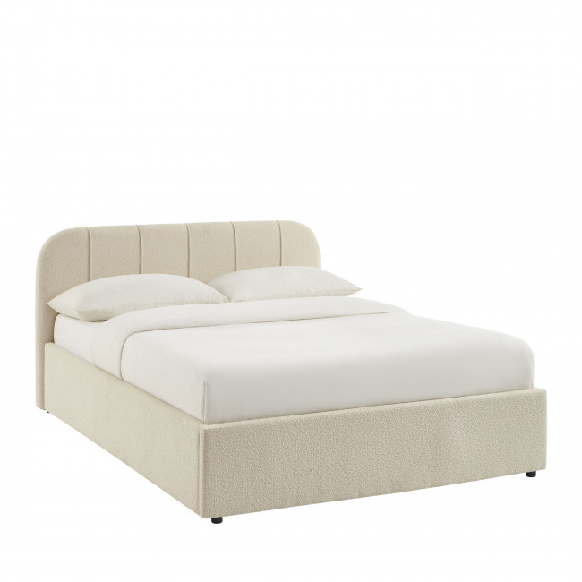 Carmen - Lit coffre en tissu chenille 140x190cm