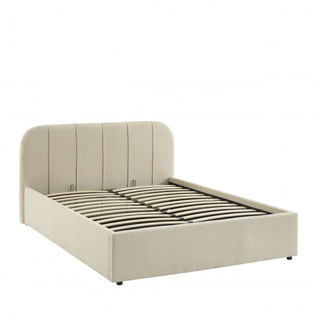 Carmen - Lit coffre en tissu chenille 140x190cm