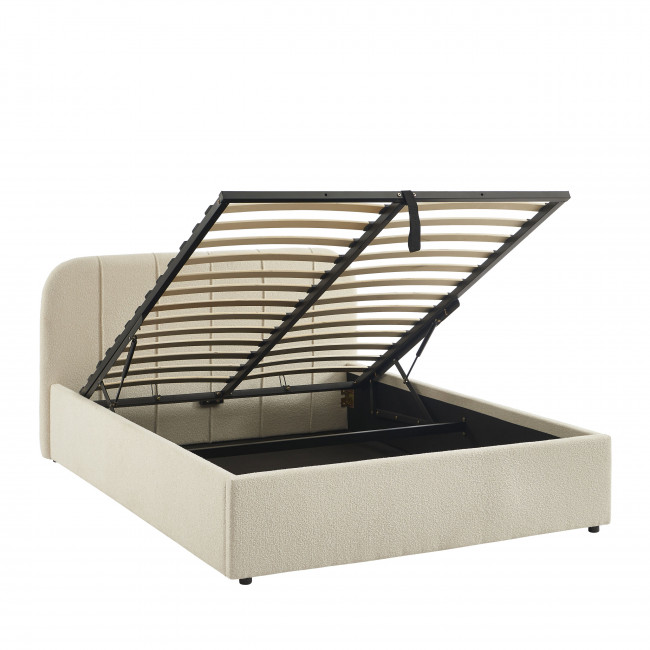 Carmen - Lit coffre en tissu chenille 140x190cm