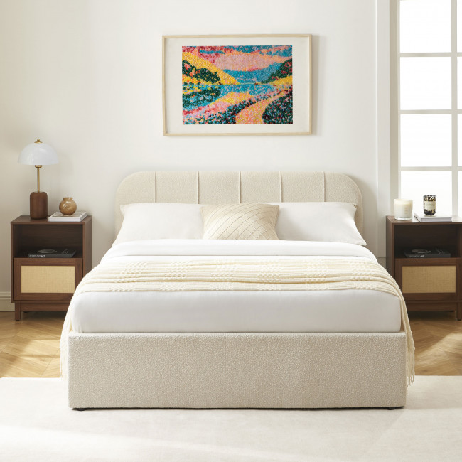 Carmen - Lit coffre en tissu chenille 140x190cm
