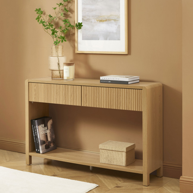 Paula - Console 2 tiroir en bois L120cm