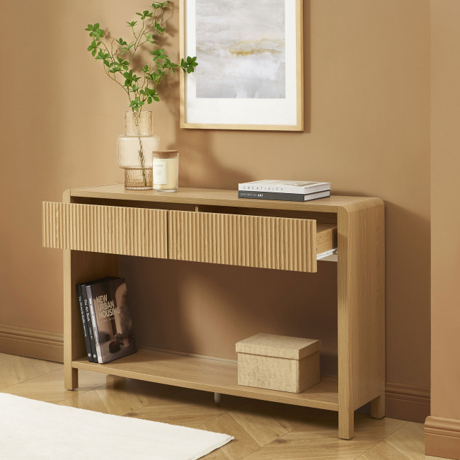 Paula - Console 2 tiroir en bois L120cm