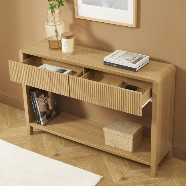 Paula - Console 2 tiroir en bois L120cm