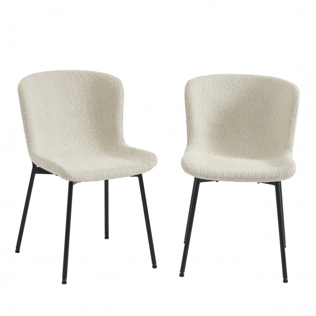 Zoe - Lot de 2 chaises en tissu et métal