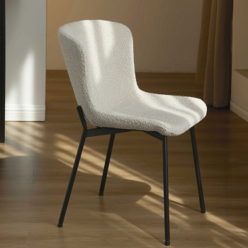 Zoe - Lot de 2 chaises en tissu et métal