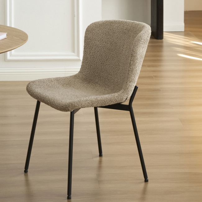 Zoe - Lot de 2 chaises en tissu et métal