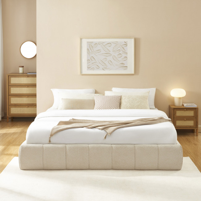 Romeo - Lit coffre en tissu chenille 180x200cm