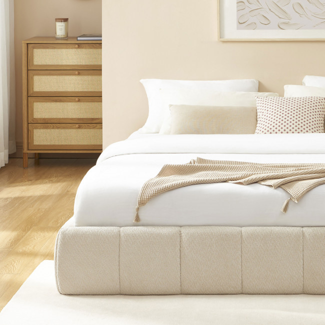 Romeo - Lit coffre en tissu chenille 180x200cm