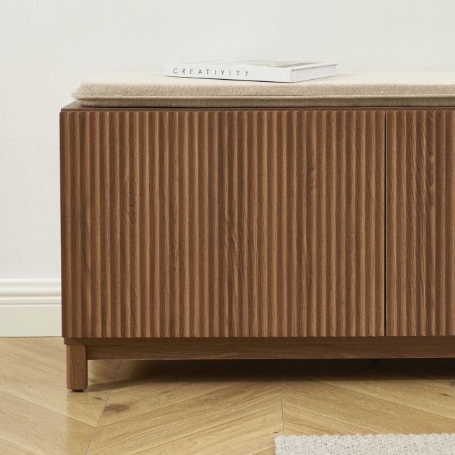Belly - Banc d'entrée avec rangement à chaussures en bois L112cm