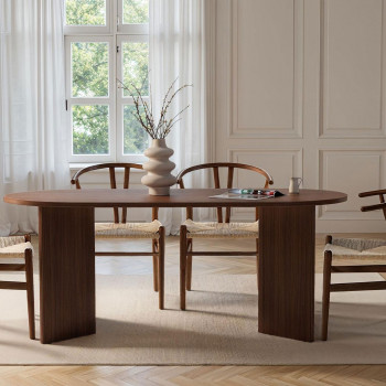 Sam - Table à manger 8 personnes ovale en bois