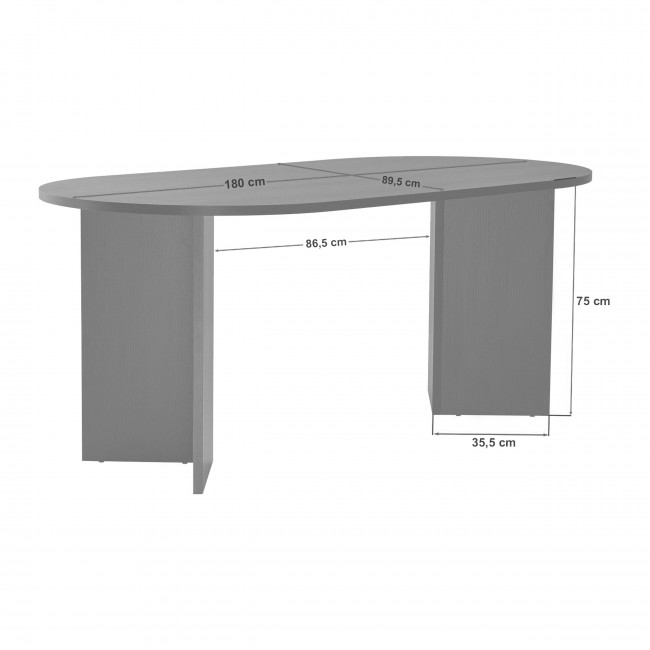 Sam - Table à manger 8 personnes ovale en bois