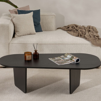 Soma - Table basse ovale en bois 130x65cm