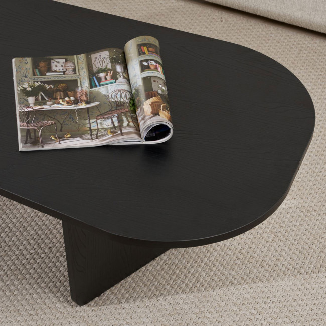 Soma - Table basse ovale en bois 130x65cm