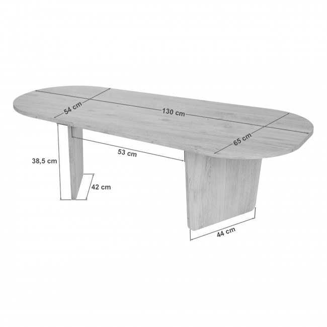 Soma - Table basse ovale en bois 130x65cm