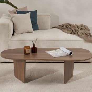 Soma - Table basse ovale en bois 130x65cm