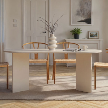 Sam - Table à manger 8 personnes ovale en bois