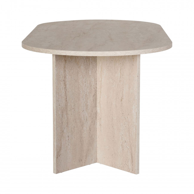 Sam - Table à manger 8 personnes effet travertin