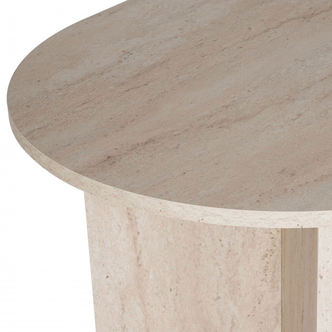 Sam - Table à manger 8 personnes effet travertin