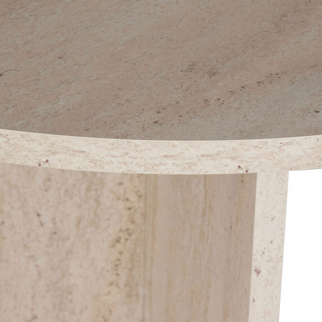 Sam - Table à manger 8 personnes effet travertin