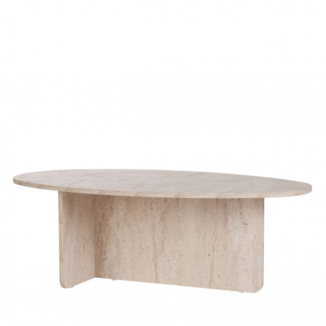 Oris - Table basse organique effet travertin 120x65cm