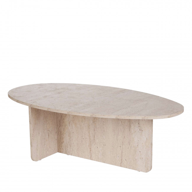 Oris - Table basse organique effet travertin 120x65cm