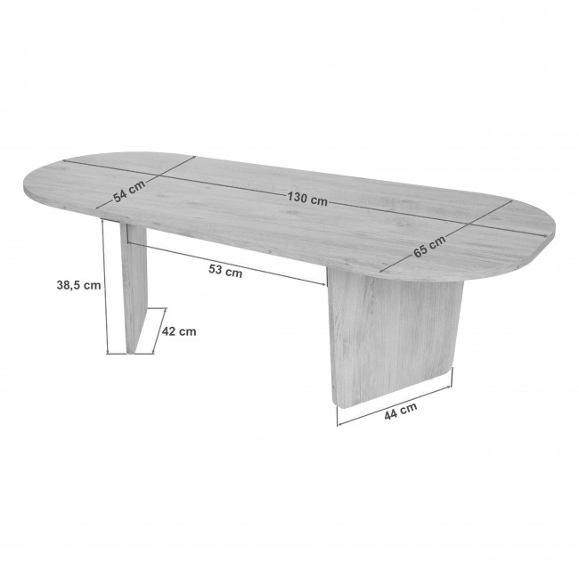 Soma - Table basse ovale effet travertin 130x65cm