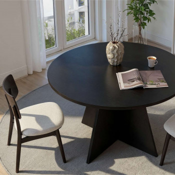 Naro - Table à manger 4 personnes ronde en bois