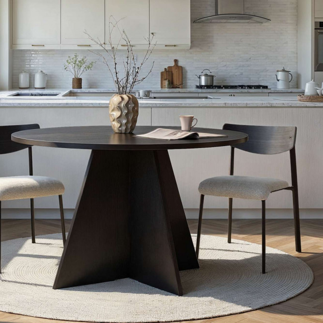 Naro - Table à manger 4 personnes ronde en bois