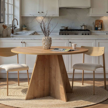 Naro - Table à manger 4 personnes ronde en bois