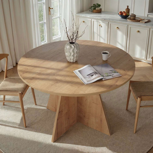 Naro - Table à manger 4 personnes ronde en bois