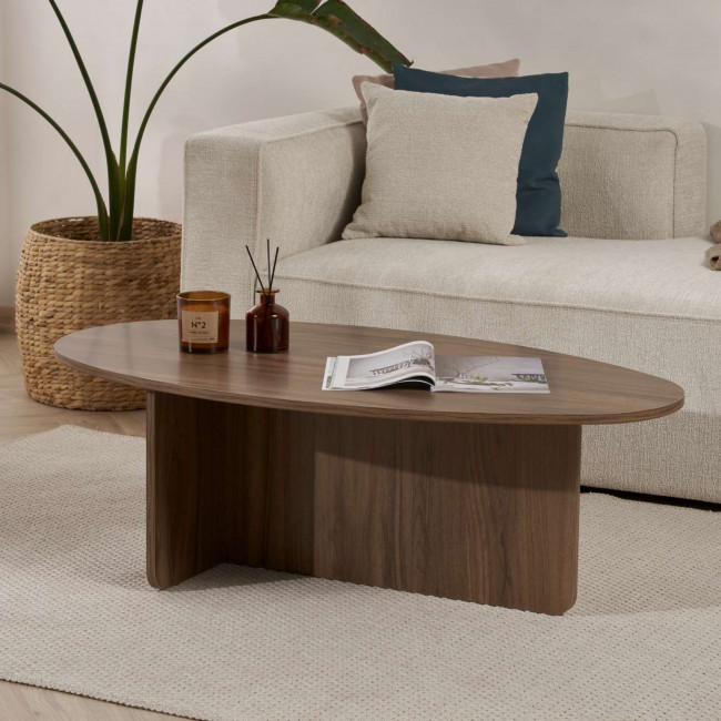 Oris - Table basse organique en bois 120x65cm