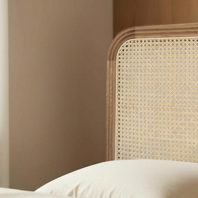 Billy - Tête de lit en cannage et bois L160cm