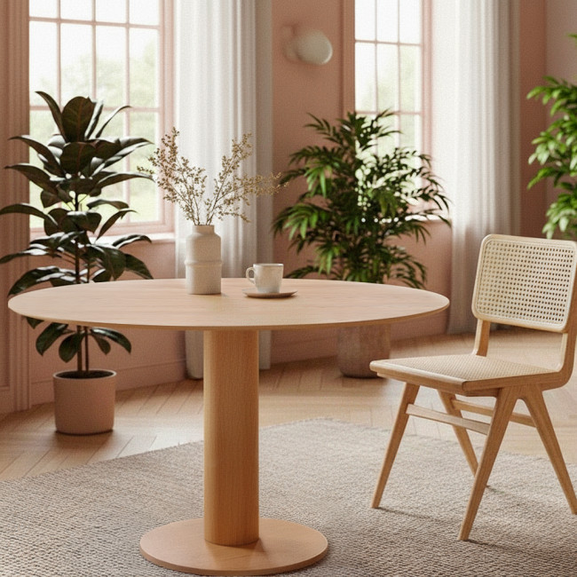 Lisa - Table à manger 4 personnes ronde en bois ø100cm