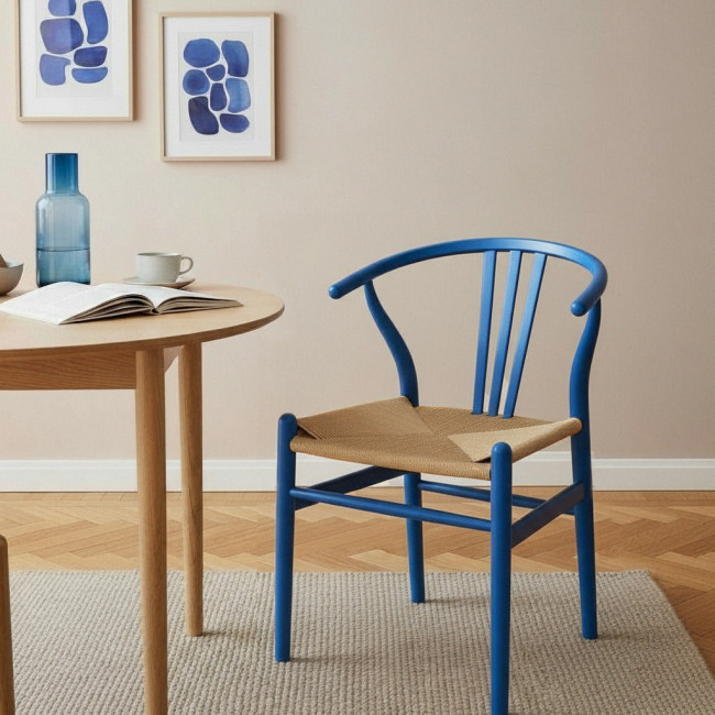 Lio - Lot de 2 chaises en corde tressée et bois