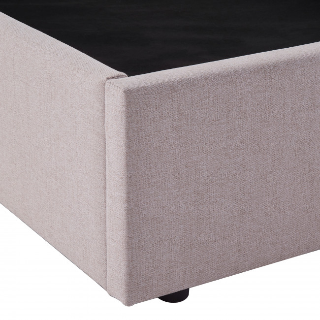 Nagoya - Lit coffre en tissu avec tête de lit ondulée 140x190cm