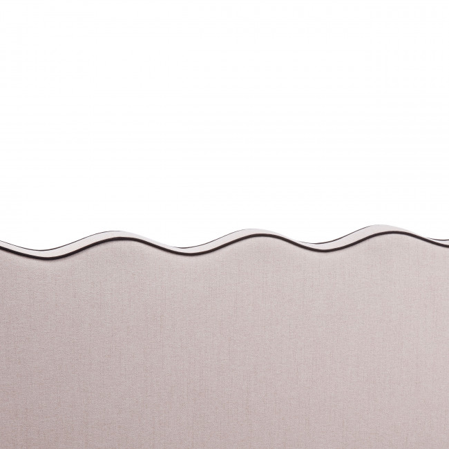 Nagoya - Lit coffre en tissu avec tête de lit ondulée 140x190cm