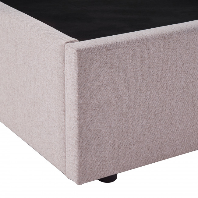 Nagoya - Lit coffre en tissu avec tête de lit ondulée 160x200cm