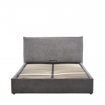 Cama - Lit coffre en velours côtelé 140x190cm