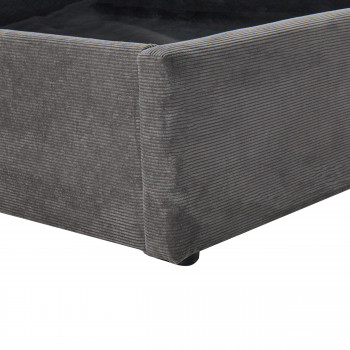 Cama - Lit coffre en velours côtelé 140x190cm