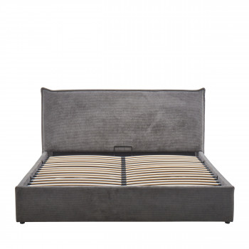 Cama - Lit coffre en velours côtelé 160x200cm