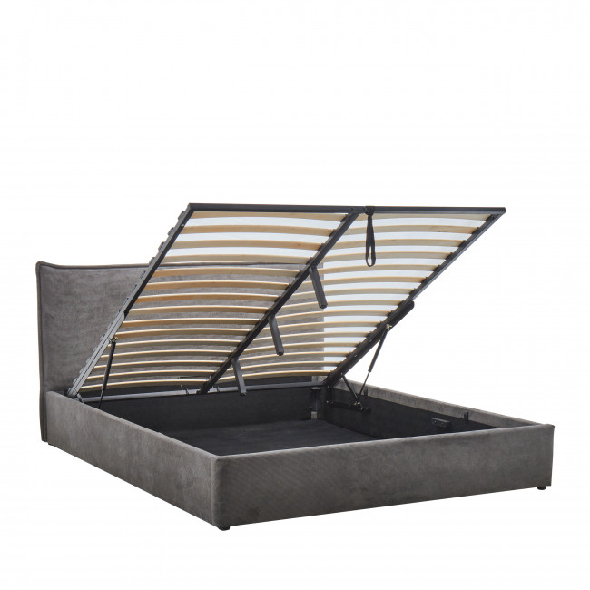 Cama - Lit coffre en velours côtelé 160x200cm