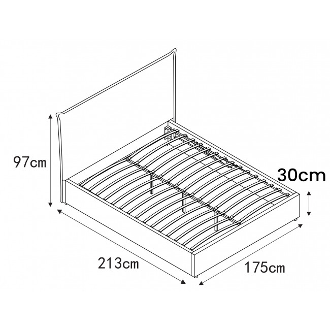 Cama - Lit coffre en velours côtelé 160x200cm