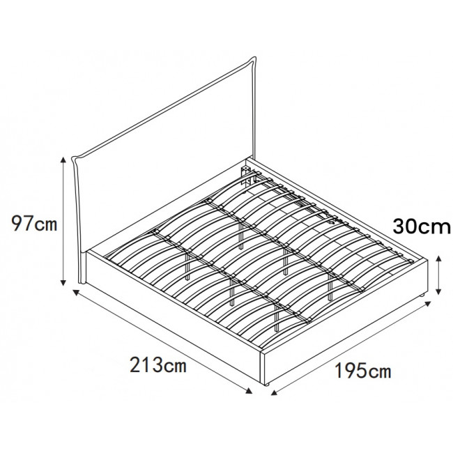 Cama - Lit coffre en velours côtelé 180x200cm