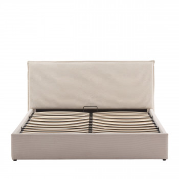 Cama - Lit coffre en velours côtelé 160x200cm